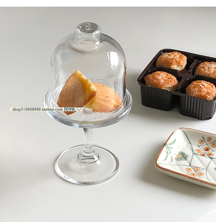 French dessert glass cover Luli Madeleine mini dessert plate cake ornaments high-grade tableware