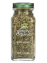 In Stock Simply Organic with J Garlic Pepper Topping 3 73oz (106g)