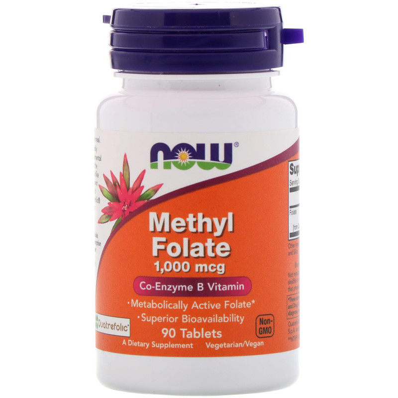 Spot Now Foods Methyl Folate active pentamethyl folic acid 1000 mcg 90 tablets