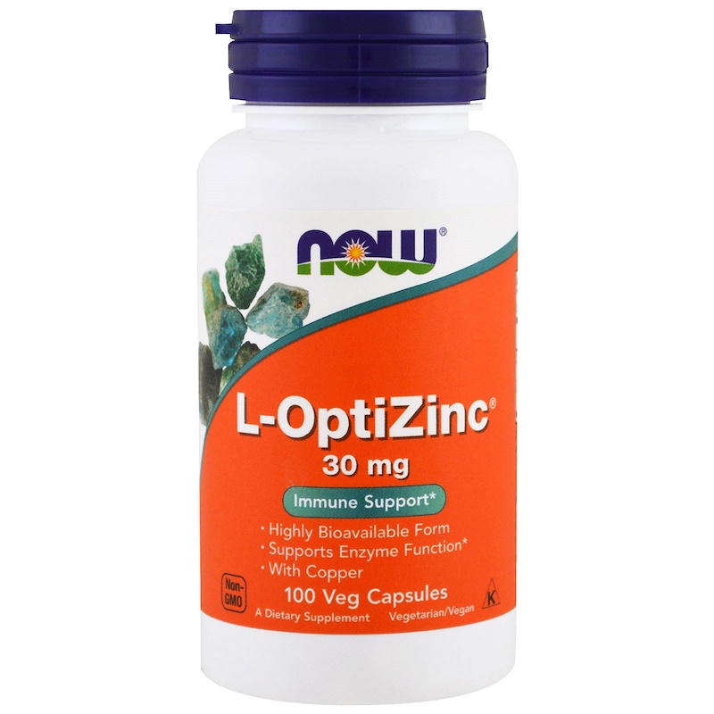 In Stock Now Foods L-OptiZinc Zinc Supplement 30 mg 100 Capsules