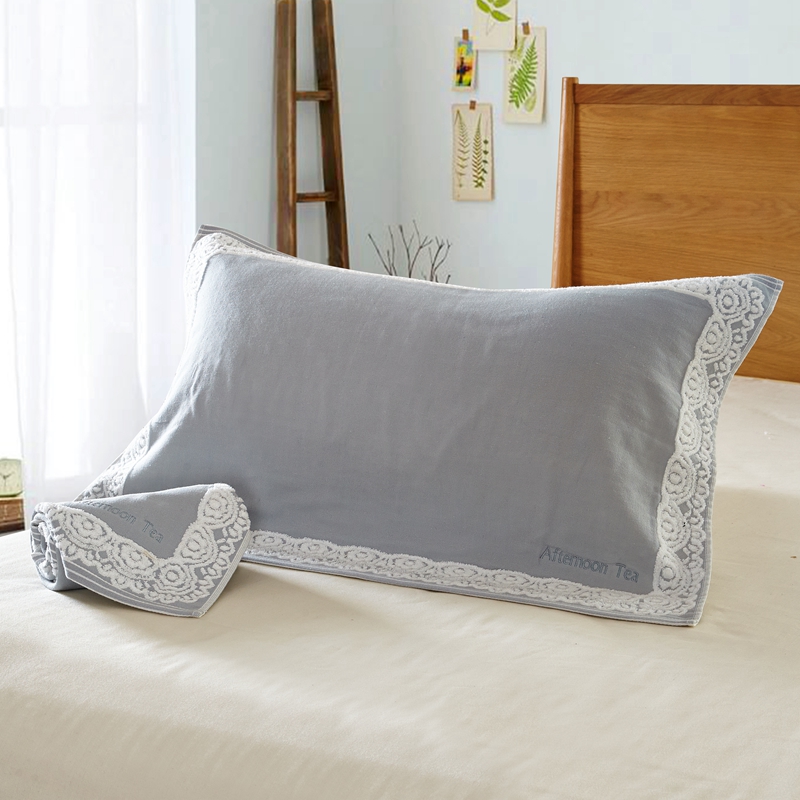 Pure cotton pillow towel pair with thick and widening antibacterial skin breathable high grade without color cover