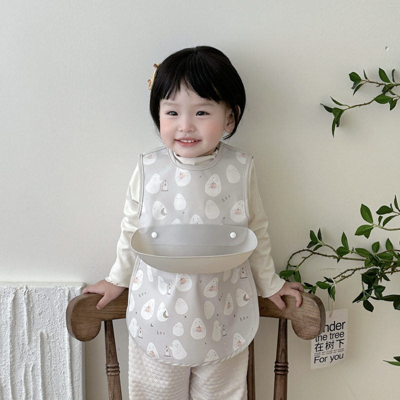 Baby Sleeveless Smock, Soft Pu, Detachable Infant Food Bib, Children's Waterproof and Stain-Resistant Apron, Soft