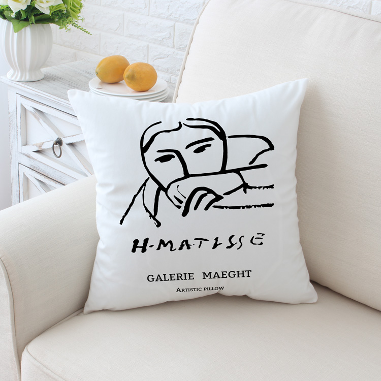 Tóm tắt Bắc Âu ins trừu tượng Matisse đơn giản sofa xe hơi Pháp cashmere đệm sáng tạo gối gối thắt lưng - Trở lại đệm / Bolsters gối tựa ghế sofa