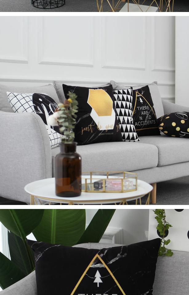 Đen và trắng Bắc Âu in hình elk thiết kế hình học gối in xe sofa Pháp cashmere đệm sáng tạo gối thắt lưng gối - Trở lại đệm / Bolsters gối tựa lưng văn phòng