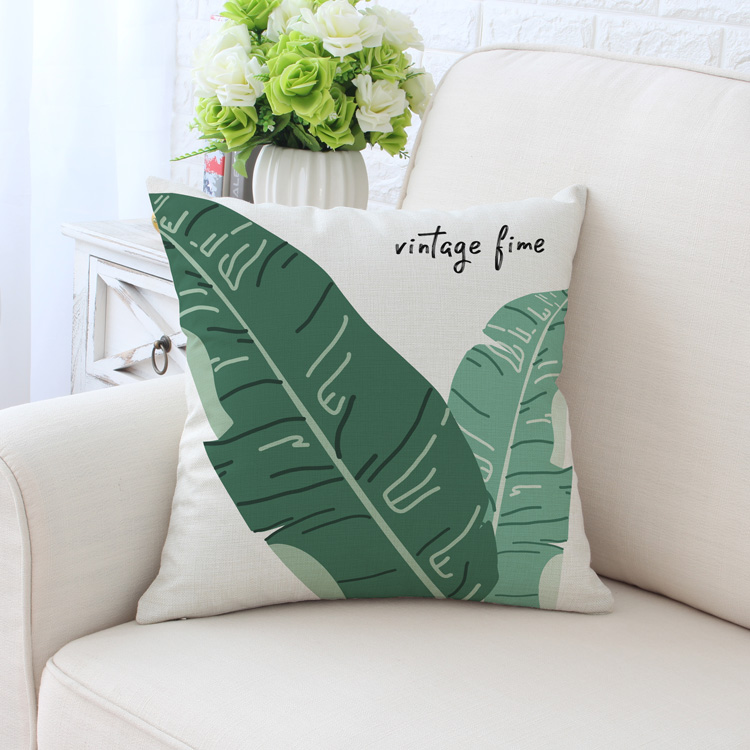 Nhiệt đới lá lanh đệm đệm bông Bắc Âu phong cách tươi mới sofa phòng khách gối với lõi - Trở lại đệm / Bolsters gối tựa ghế sofa