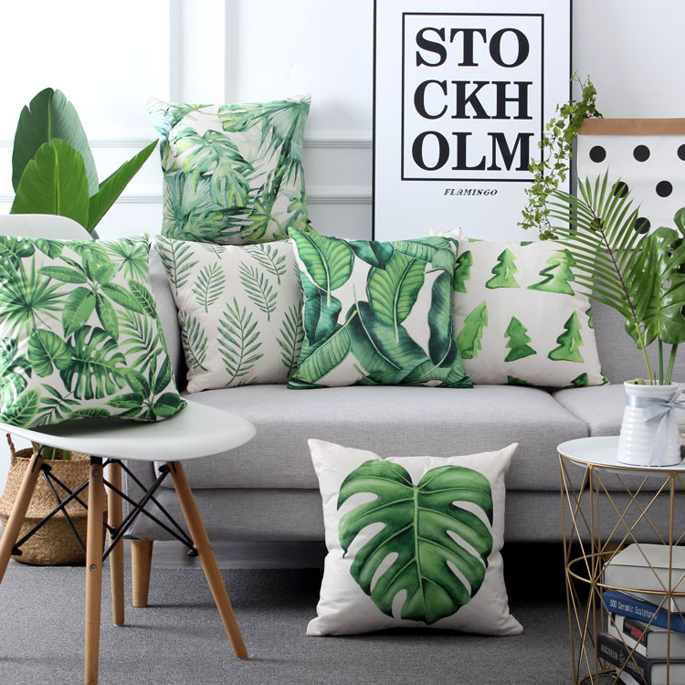 Nordic tropical plant cotton cotton pillow pillow pillow cushion office backward sofa floating window to the loft