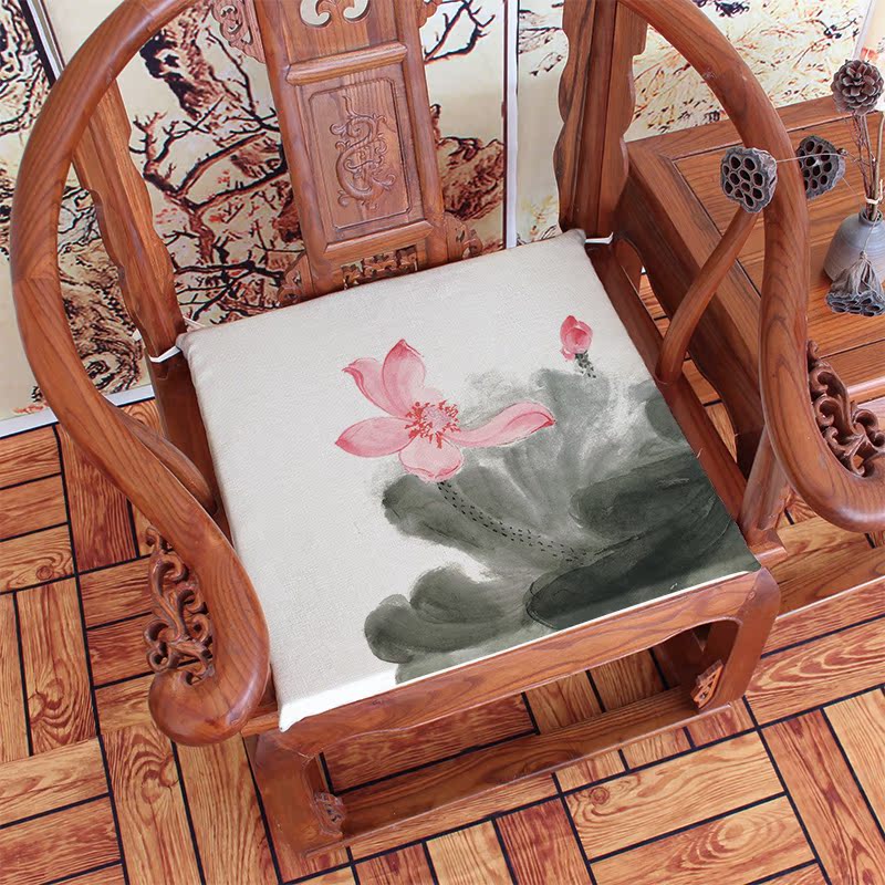 Mei Lan Zhu Ju Trung Quốc phong cách mới Trung Quốc đệm cổ điển gỗ gụ sofa đệm pad ăn ghế pad dày đệm ghế tùy chỉnh đêm ghế gỗ