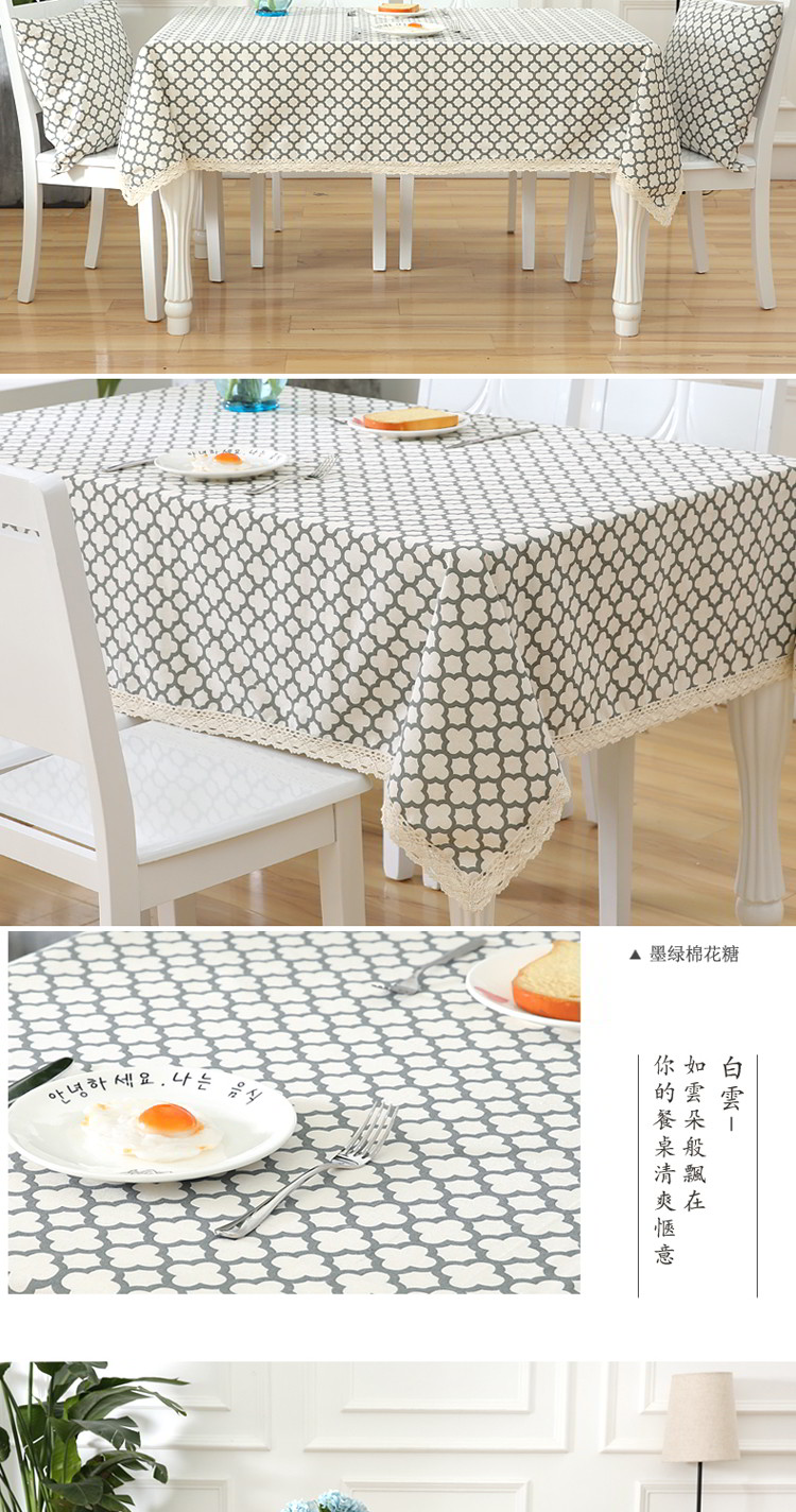 Khăn trải bàn đơn giản khăn trải bàn bằng vải lanh vuông Nhật Bản vải phong cách cà phê vải bàn TV tròn đầu giường vải dày khăn trải bàn caro