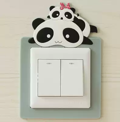 2 sets of cartoon luminous socket switch stickers dust-proof decorative cover free stickers can be washed and reused Type 86