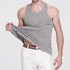 Thể thao nam Ribbed Vest chặt chẽ Cotton Đồ lót thoáng khí Kích thước lớn Thanh niên Màu rắn Đàn hồi Vòng cổ Đồ lót không tay