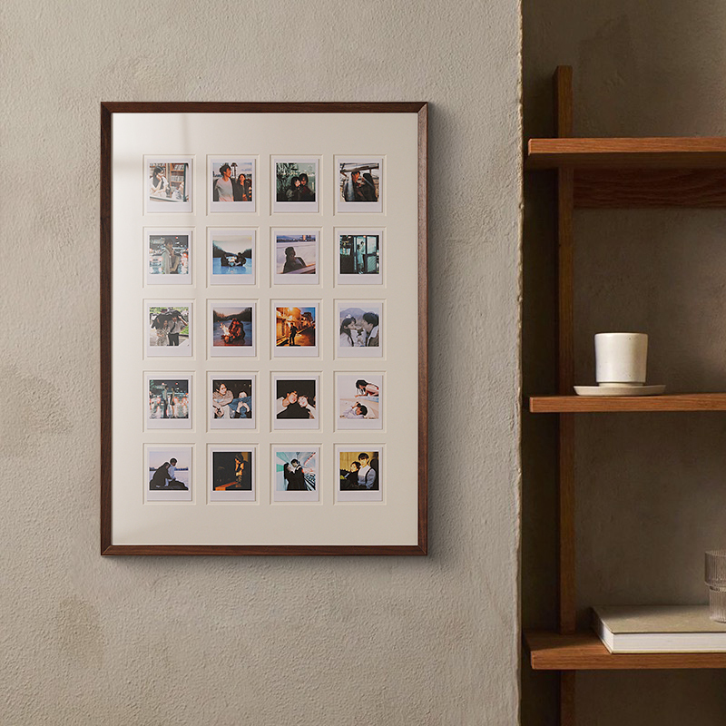 Photo Frame Wall Hanging Gift for Couples, Art Photo Printing, Photo Printing and Mounting Set, 3 Plus 4inch Polaroid Instant Photos