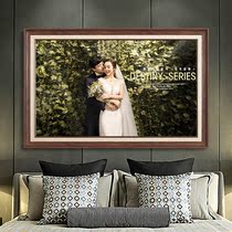 Photo studio Wedding photo zoom family photo Childrens photo Hanging living room room American wedding photo Large photo frame hanging wall