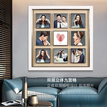 Wedding photo enlarged photo frame Hanging wall Korean nine-grid photo wall Wedding photo Baby photo Family photo large photo frame