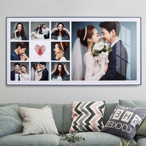 Photo studio Wedding photo wall Enlarged photo frame Photo wall Nordic light luxury style metal wedding photo living room Bedroom