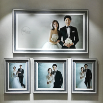 Wedding photo enlargement Crystal photo frame European 60 inch bedroom photo frame hanging wall creative combination Solid wood photo frame table