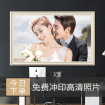 Wedding photos wash photos plus photo frame hanging wall simple photo studio wedding photos enlarge custom-made family portrait printing 3648 inches