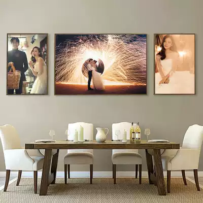 Wedding photo large photo frame wall hanging combination set Wedding photo enlarged family portrait Children's photo hanging living room room