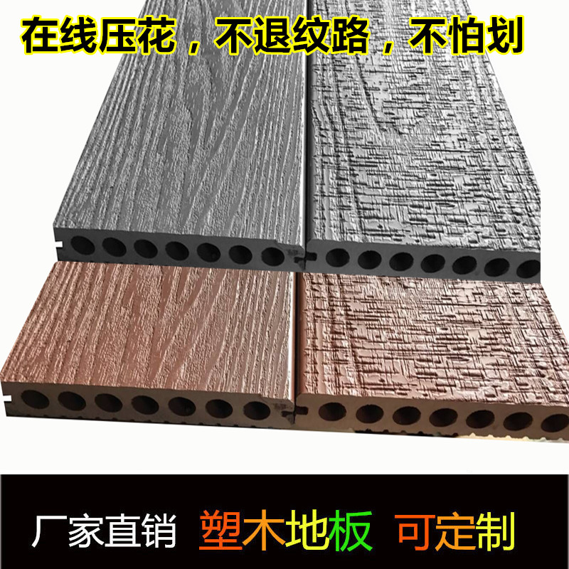 WPC Flooring Online 3D Embossed Embossed Outdoor Long Strip Antiseptic Wood Garden Terrace Villa Courtyard Design