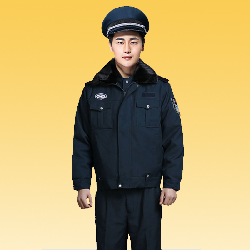 2011 New Men And Women Security Autumn Winter Thickening Work Clothing Cotton Clothing Property Security Anti-Chilling Short Coat Uniform Suit