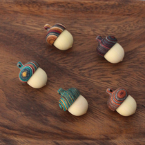 Colored acorn pendant acorns can be unscrewed solid wood pine cone keychain sweater chain Gawu box ornaments diffuser wooden bottle