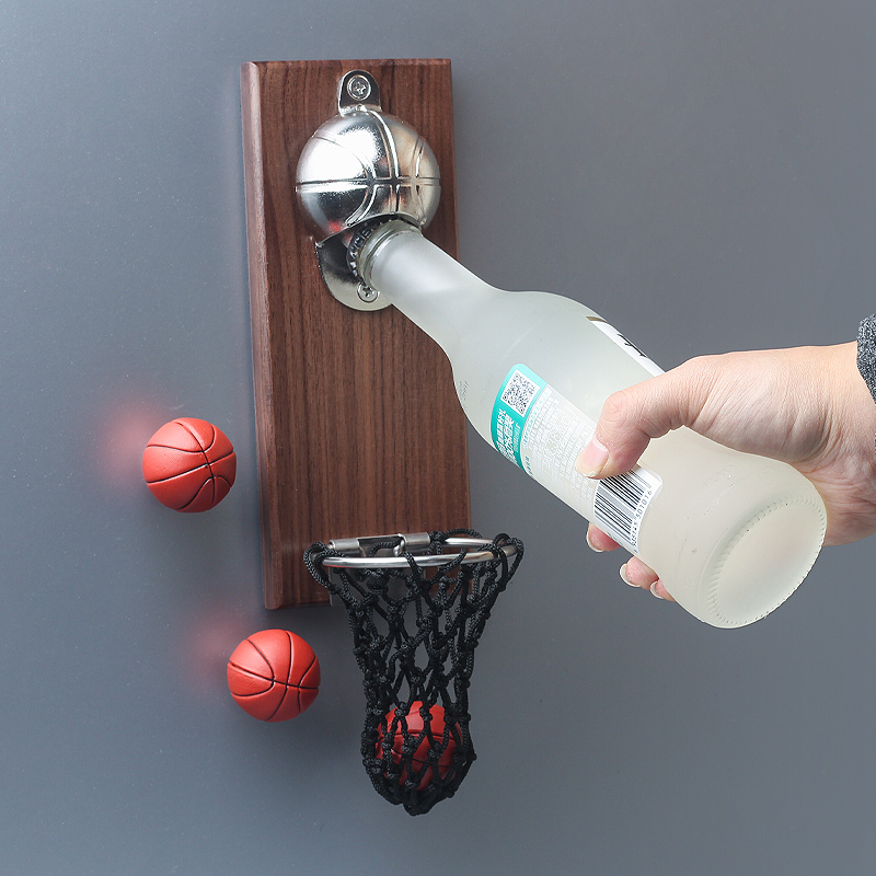 High quality bottle opener Fridge Post Dunk Basket Master up Netting Red Magnetic Patch Wall-mounted Throw Basket to pick up bottle lid magnet