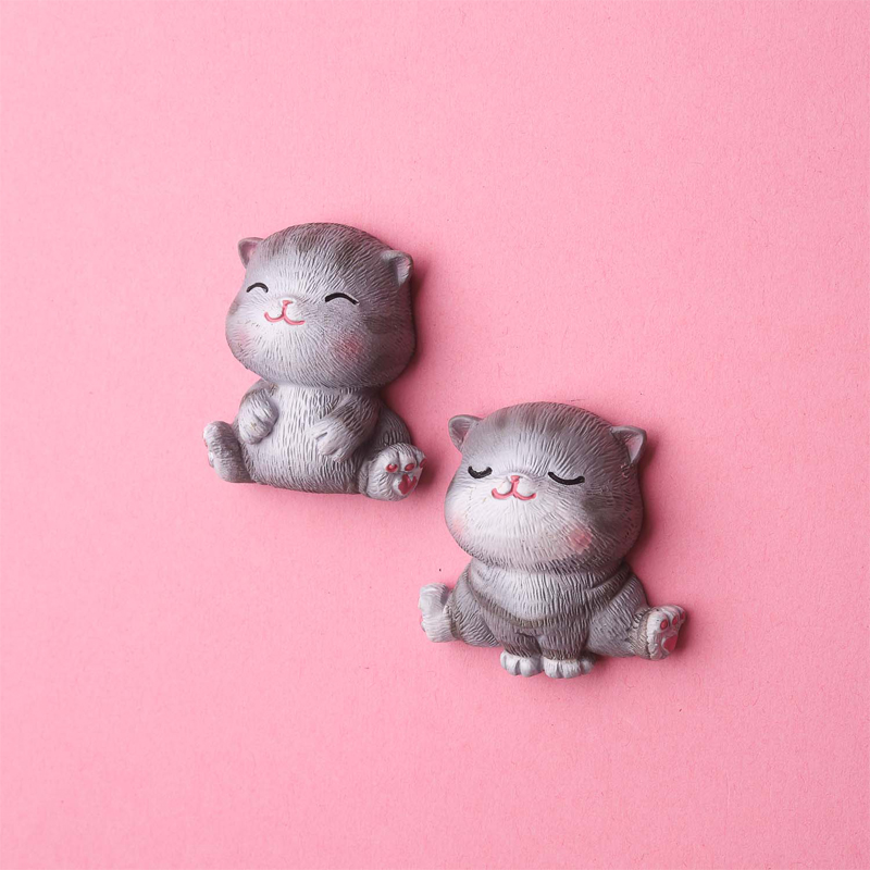 Meow II cured grey Japanese kitty Little tiger cat model cartoon magnetic buckle fridge with magnet magnet magnet