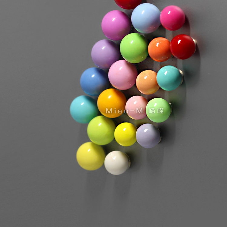 Creative Fridge Magnet Color Pearl Solid Decoration Stick Home Magnet Cute Round Pearl Fridge Post Powerful Message Sticker