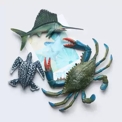 Underwater World 3D Simulation Animal Refrigerator Sticker Creative Magnet Cartoon Children Early Education Magnetic Sticker