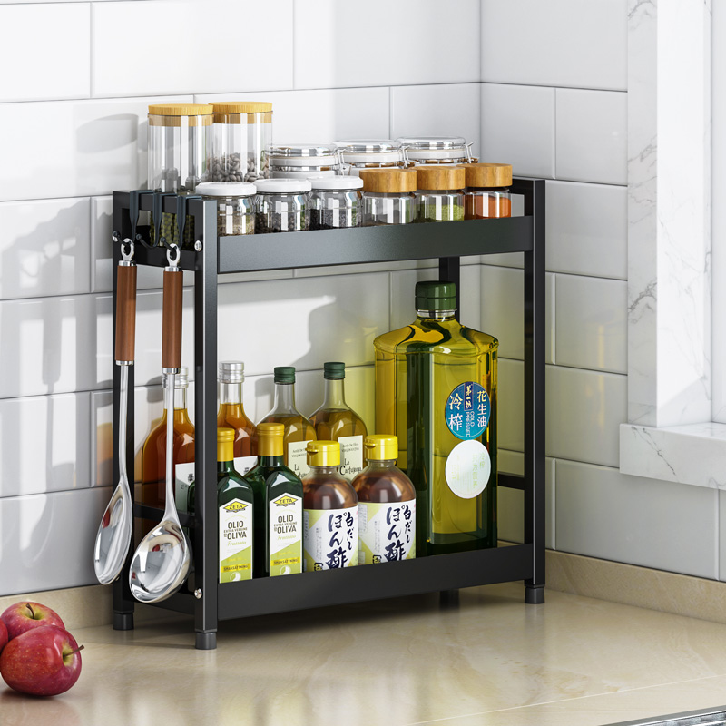 Stainless steel kitchen skin frame narrow desktop multi-function flavor sauce vinegar collection rack