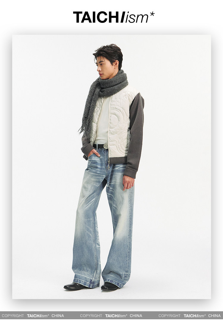 TAICHIISM 131g Wool-Blend Knit Paneled Down Slim Jacket