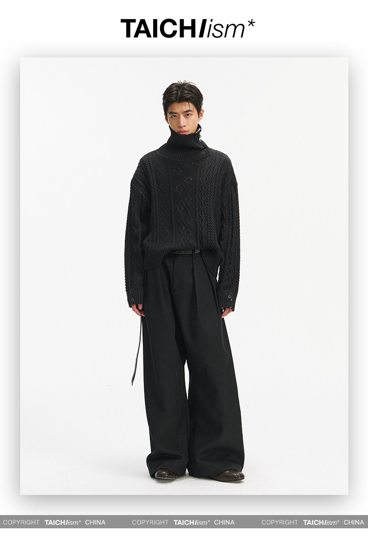 TAICHIISM Cable-Knit Turtleneck Sweater