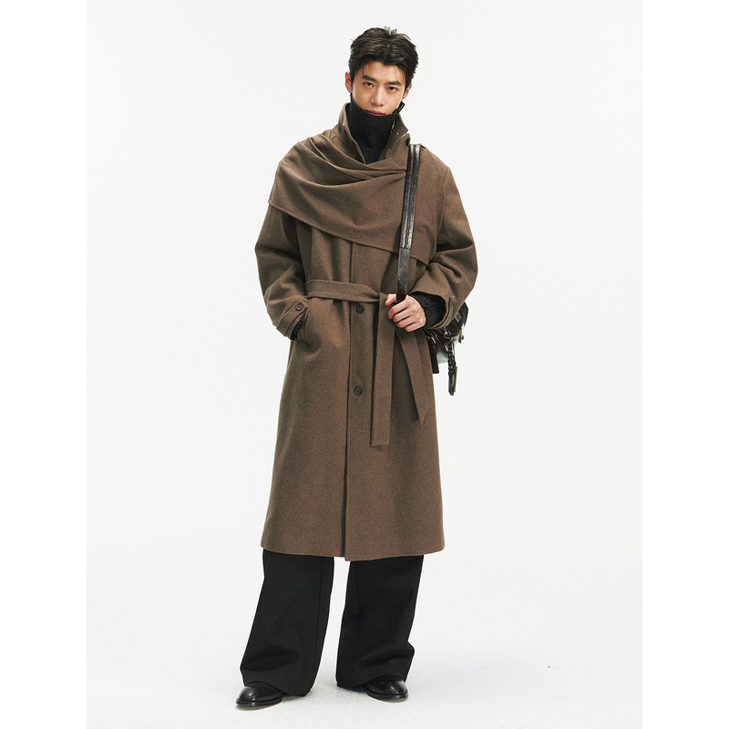 Taichiism 26Fw “Autumn Night Traveler” Stacked Silhouette Cape Multi-Form 50% Wool Blend Coat