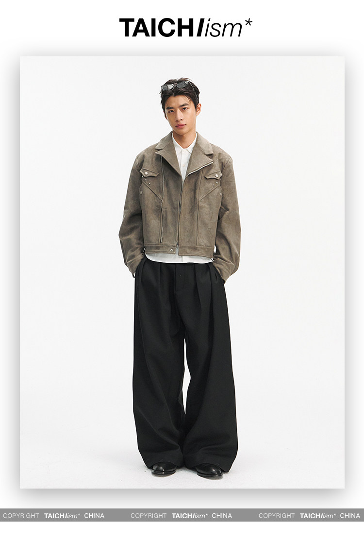 TAICHIISM Studded Boxy Suede Jacket