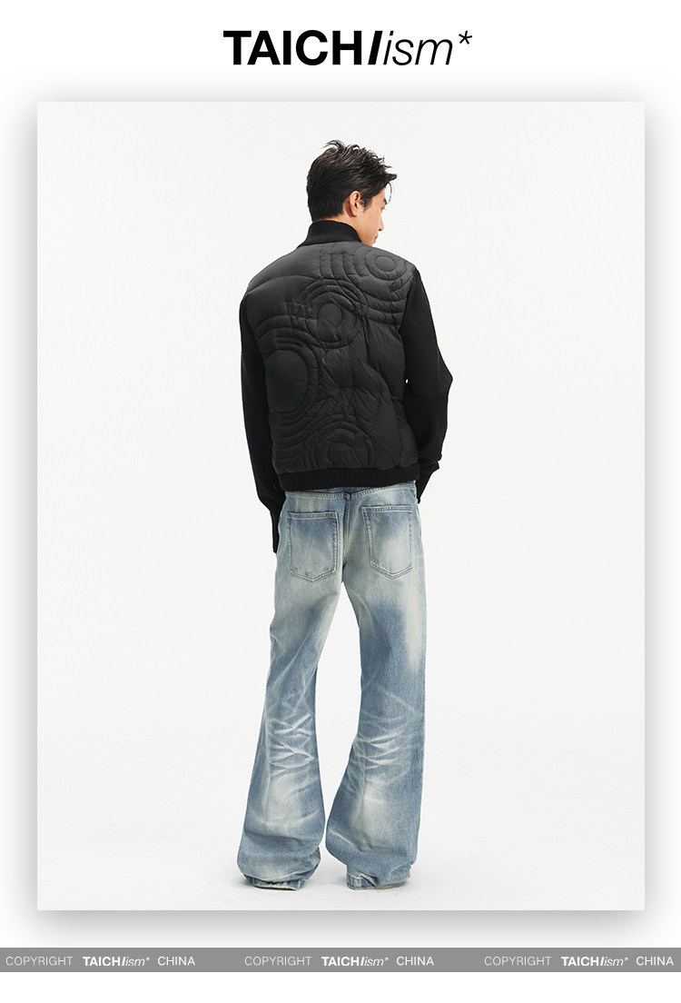 TAICHIISM 131g Wool-Blend Knit Paneled Down Slim Jacket