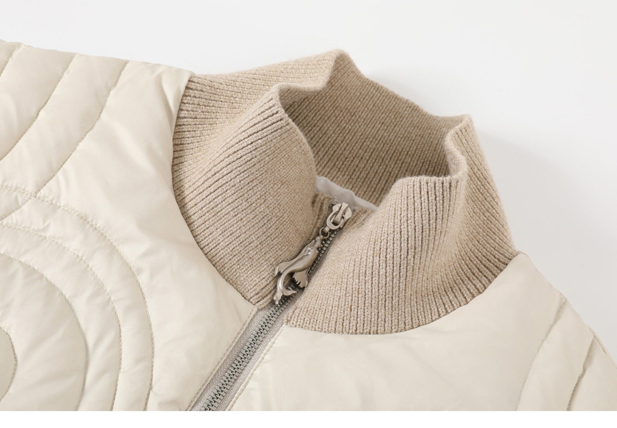 TAICHIISM 131g Wool-Blend Knit Paneled Down Slim Jacket