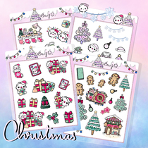 Brying Q] Original small sticker Christmas series ins and American wind hand tents cute everyday material stickers