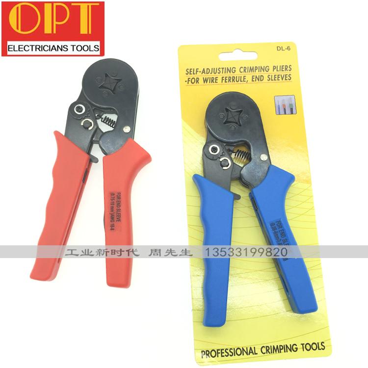 Taiwan OPT four-sided crimping pliers European terminal pin crimping pliers cold crimping pliers import DL-6 10 16