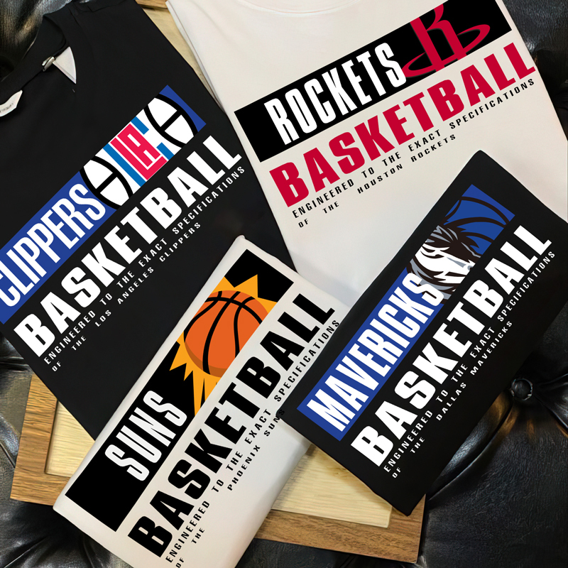 American Professional Basketball Lakers James Clippers George Suns Grizzlies Sports Training Pure Cotton Basketball Short Sleeves American Professional Basketball Lakers James Clippers George Suns Grizzlies Sports Training Pure Cotton Basketball Short Sleeves
