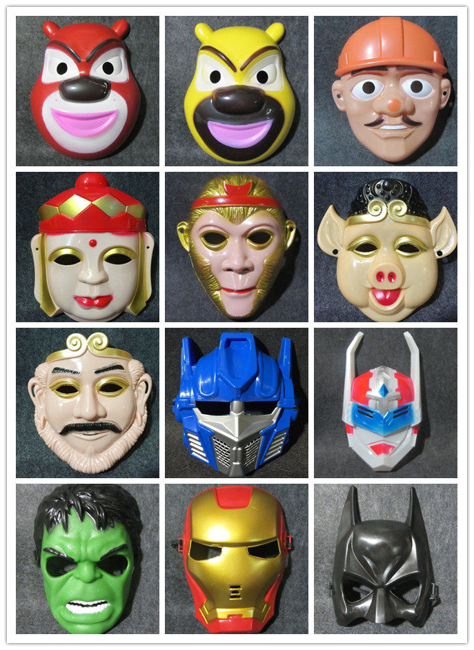 A variety of men's and women's toys cartoon headgear bear infested spider man children's mask stall square supply