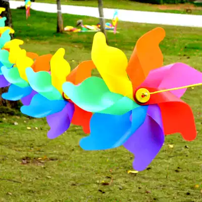 14cm rope windmill string windmill seven-leaf color windmill Kindergarten scenic area Wedding hanging decoration Outdoor decoration