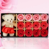 Мыло с розой в составе, подарочная коробка для влюбленных, подарок на день рождения