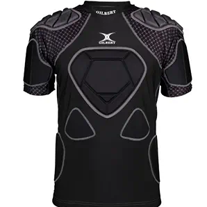 ラグビー用ショルダーパッド、ギルバート製ラグビー用プロテクター、ラグビー用保護具、スポーツ用通気性・速乾性・ぴったりフィットのトップス