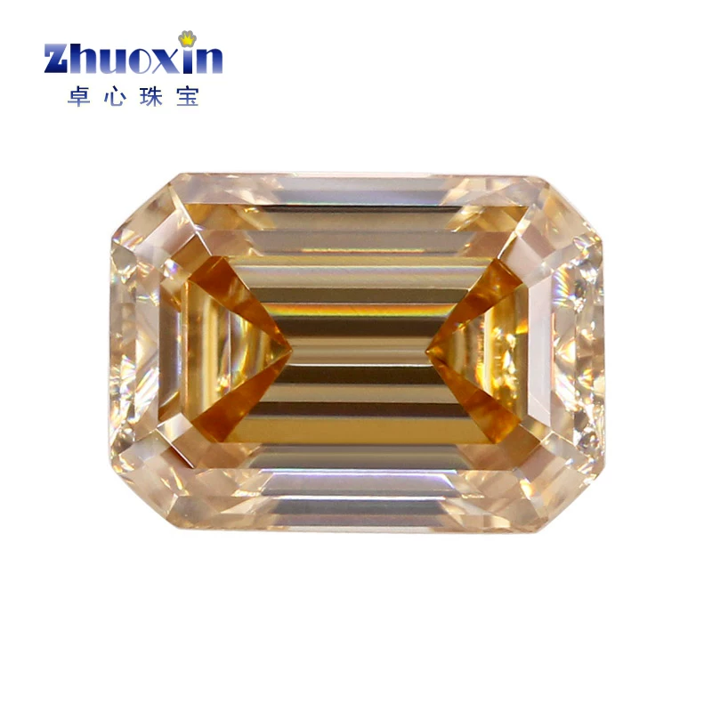 Rectangular diamond, import gemstone for ring, champagne color, USA