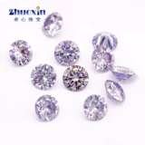 Комбинация настоящего цветного муассанита круглой огранки, круглый бриллиант из синтетического муассанита с заостренным основанием, основной камень весом 1 карат, кольцевая поверхность, свободный камень