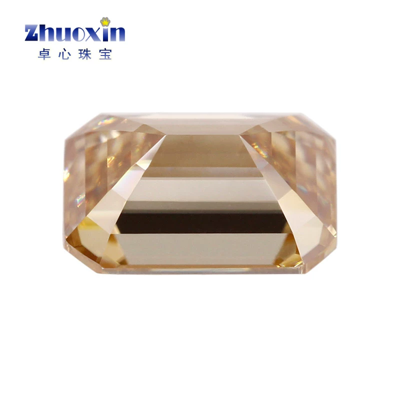 Rectangular diamond, import gemstone for ring, champagne color, USA