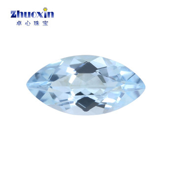 Marquise leaf-shaped natural sky blue topaz bare stone light blue natural colored gemstone k gold jewelry inlaid with stones