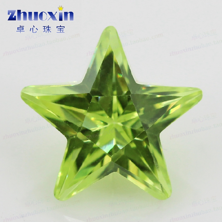 Light fruit green zircon pentagon star nail nail shaped diamond Diy