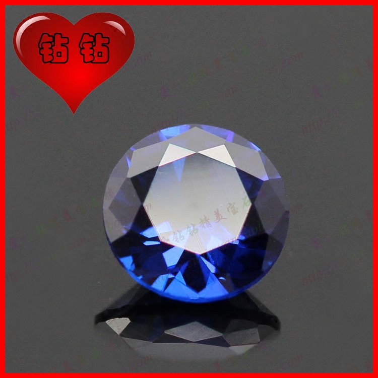 Circular 113# spinel sapphire synthetic gem : artificial blue - tip crystal subterranean micro - inserted