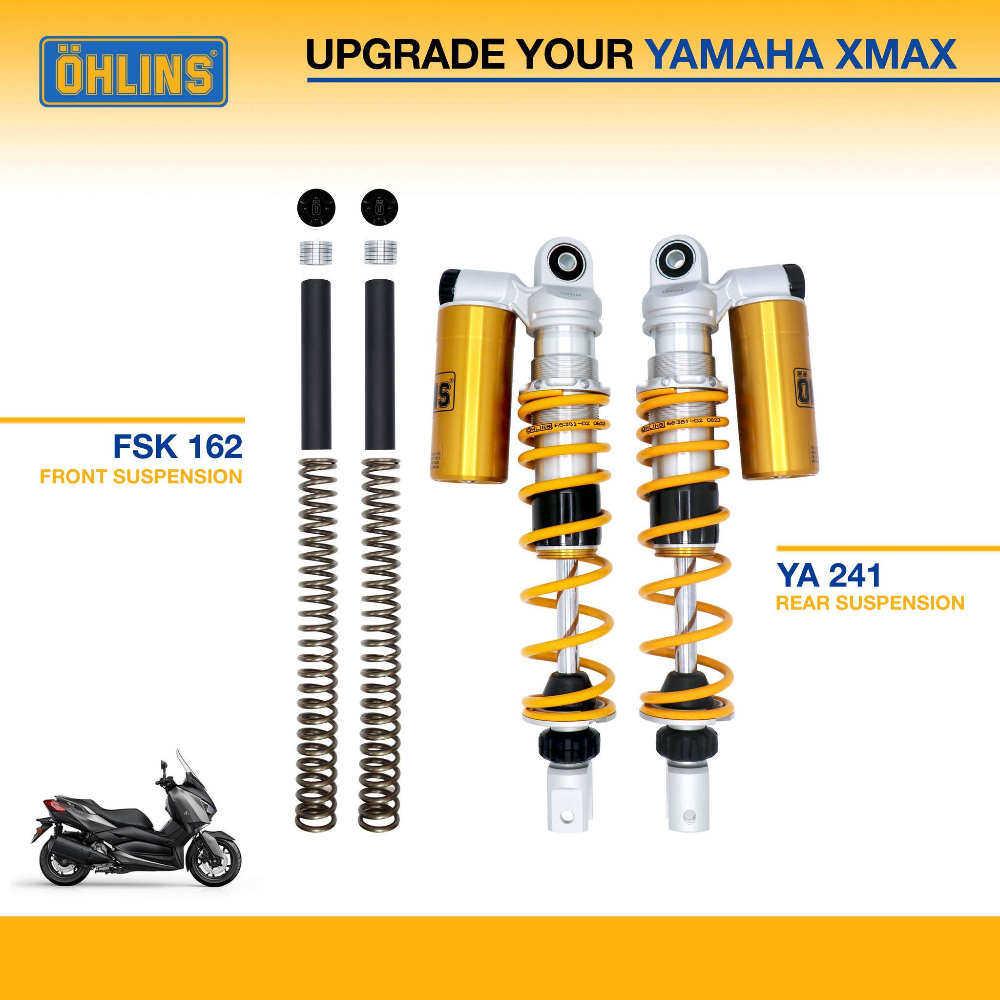 OHLINS YA740可調阻尼後減震YAMAHA XMAX300改裝避震零件