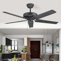European modern simple lightless iron leaf commercial silent living room bedroom restaurant antique air black high wind ceiling fan